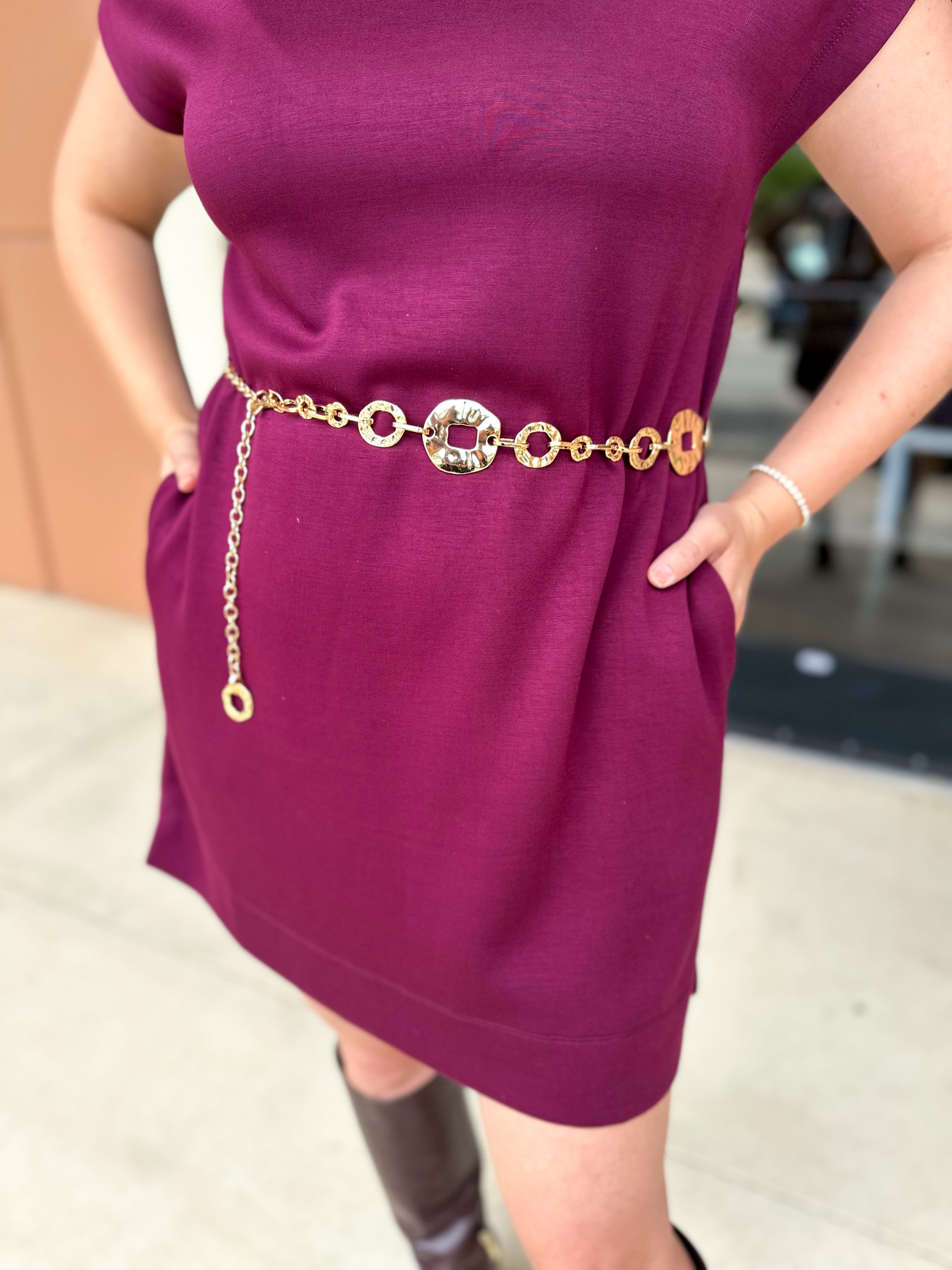 Circle Chain Link Belt - Gold - One Size-130 ACCESSORIES-Most Wanted USA-July & June Women's Fashion Boutique Located in San Antonio, Texas