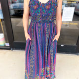 The Rowen Smocked Midi Dress-500 Midi-FATE-July & June Women's Fashion Boutique Located in San Antonio, Texas