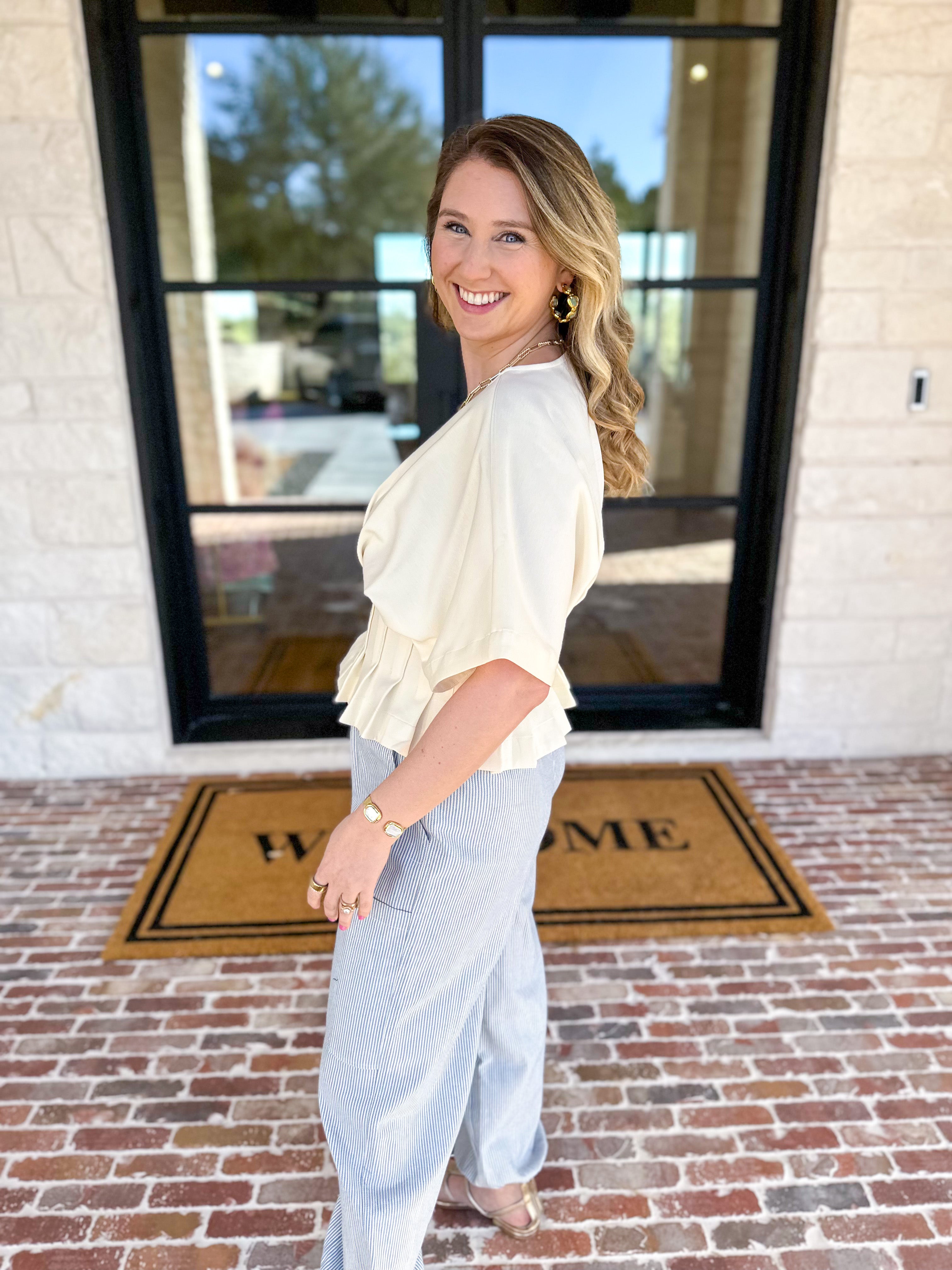 Elevated Chic Top - Cream-200 Fashion Blouses-ENTRO-July & June Women's Fashion Boutique Located in San Antonio, Texas