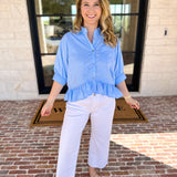 The Move with Grace Top - Blue-200 Fashion Blouses-ENTRO-July & June Women's Fashion Boutique Located in San Antonio, Texas