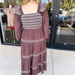 Mocha Boho Midi Dress-500 Midi-LISTICLE-July & June Women's Fashion Boutique Located in San Antonio, Texas