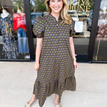 Floral Preppy Midi Dress-500 Midi-ENTRO-July & June Women's Fashion Boutique Located in San Antonio, Texas