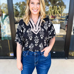 The Frankie Blouse - Black-200 Fashion Blouses-ENTRO-July & June Women's Fashion Boutique Located in San Antonio, Texas