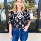 The Frankie Blouse - Black-200 Fashion Blouses-ENTRO-July & June Women's Fashion Boutique Located in San Antonio, Texas
