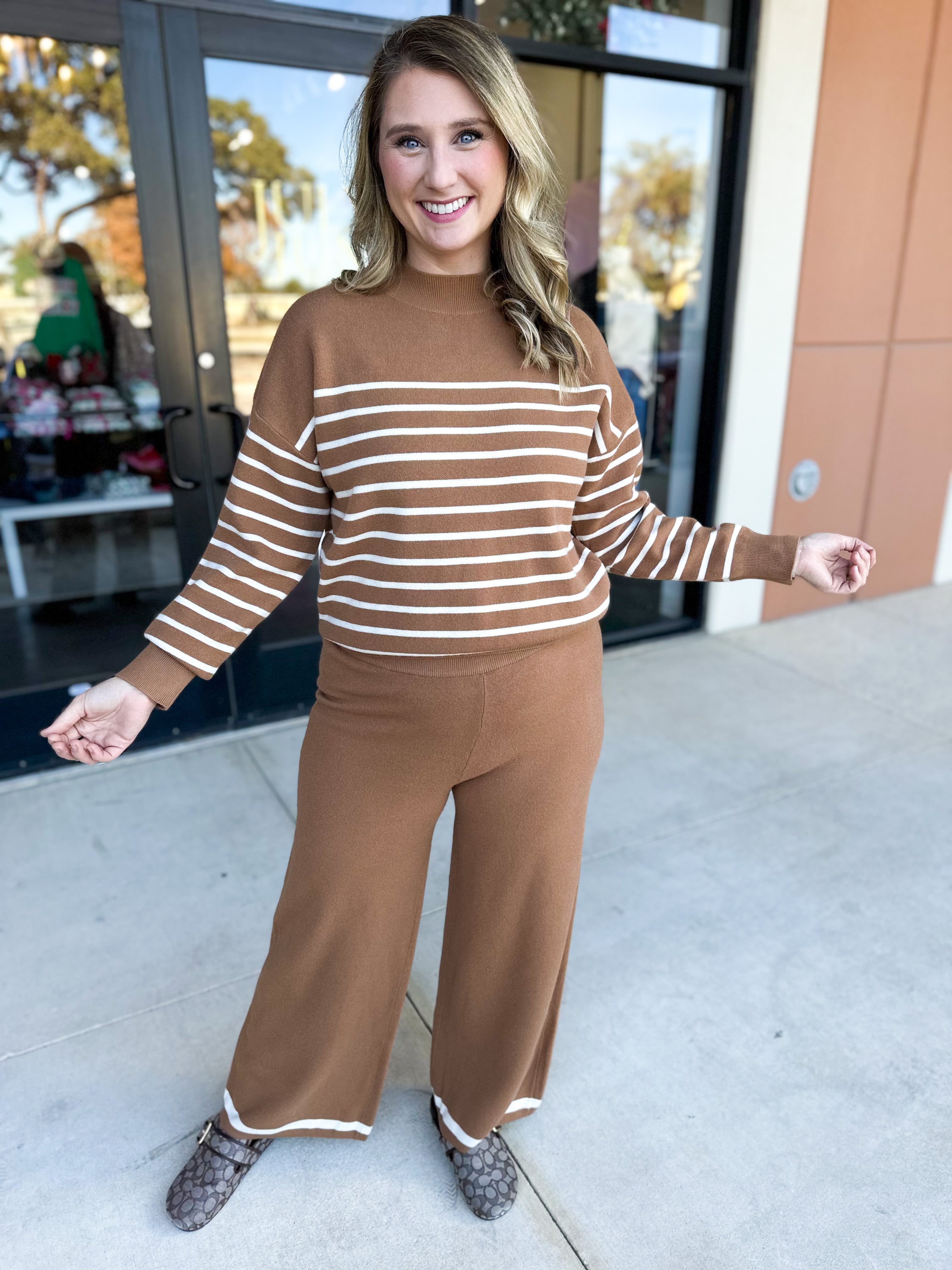 On Trend Sweater & Pant Set-300 Athleisure/Lounge-SKIES ARE BLUE-July & June Women's Fashion Boutique Located in San Antonio, Texas