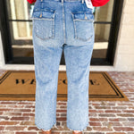 Vervet - High Rise Slim Wide Patch Pocket Jeans-400 Pants-VEVERT BY FLYING MONKEY-July & June Women's Fashion Boutique Located in San Antonio, Texas