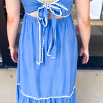 Sky Blue Embroidered Midi Dress-500 Midi-ENTRO-July & June Women's Fashion Boutique Located in San Antonio, Texas