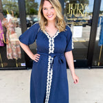 THML - Navy Midi Dress-500 Midi-THML-July & June Women's Fashion Boutique Located in San Antonio, Texas