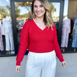 THML - Cherry Pearl Sweater Top-230 Sweaters/Cardis-THML-July & June Women's Fashion Boutique Located in San Antonio, Texas