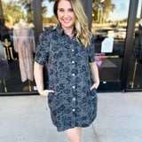 The Rosie Denim Mini Dress - Charcoal-510 Mini-ENTRO-July & June Women's Fashion Boutique Located in San Antonio, Texas