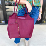 The Robbie Tote - Wine-130 ACCESSORIES-SHIRALEAH-July & June Women's Fashion Boutique Located in San Antonio, Texas