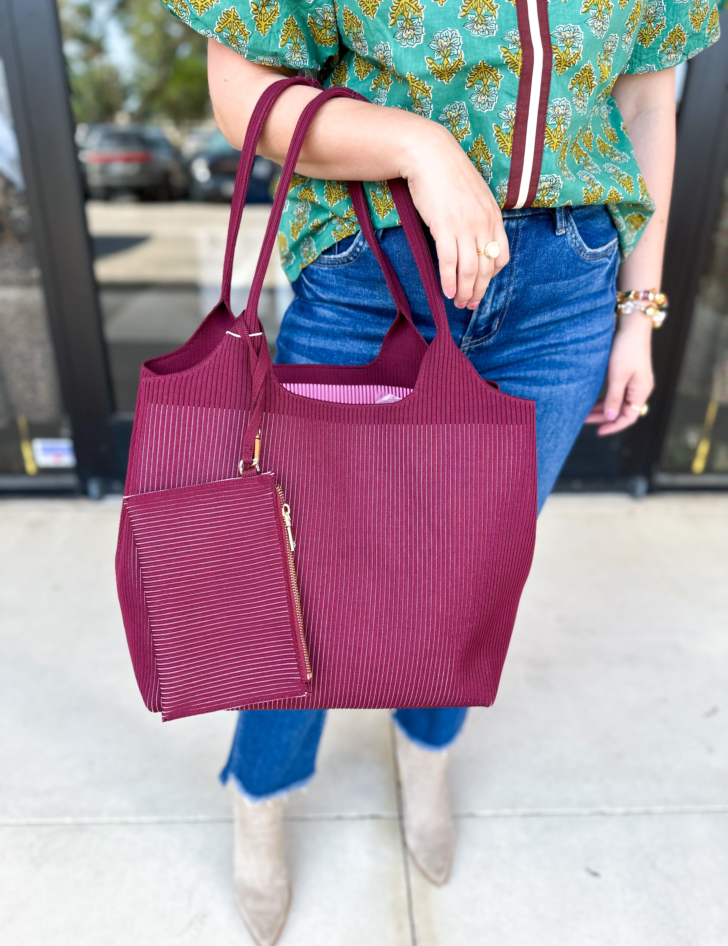The Robbie Tote - Wine-130 ACCESSORIES-SHIRALEAH-July & June Women's Fashion Boutique Located in San Antonio, Texas