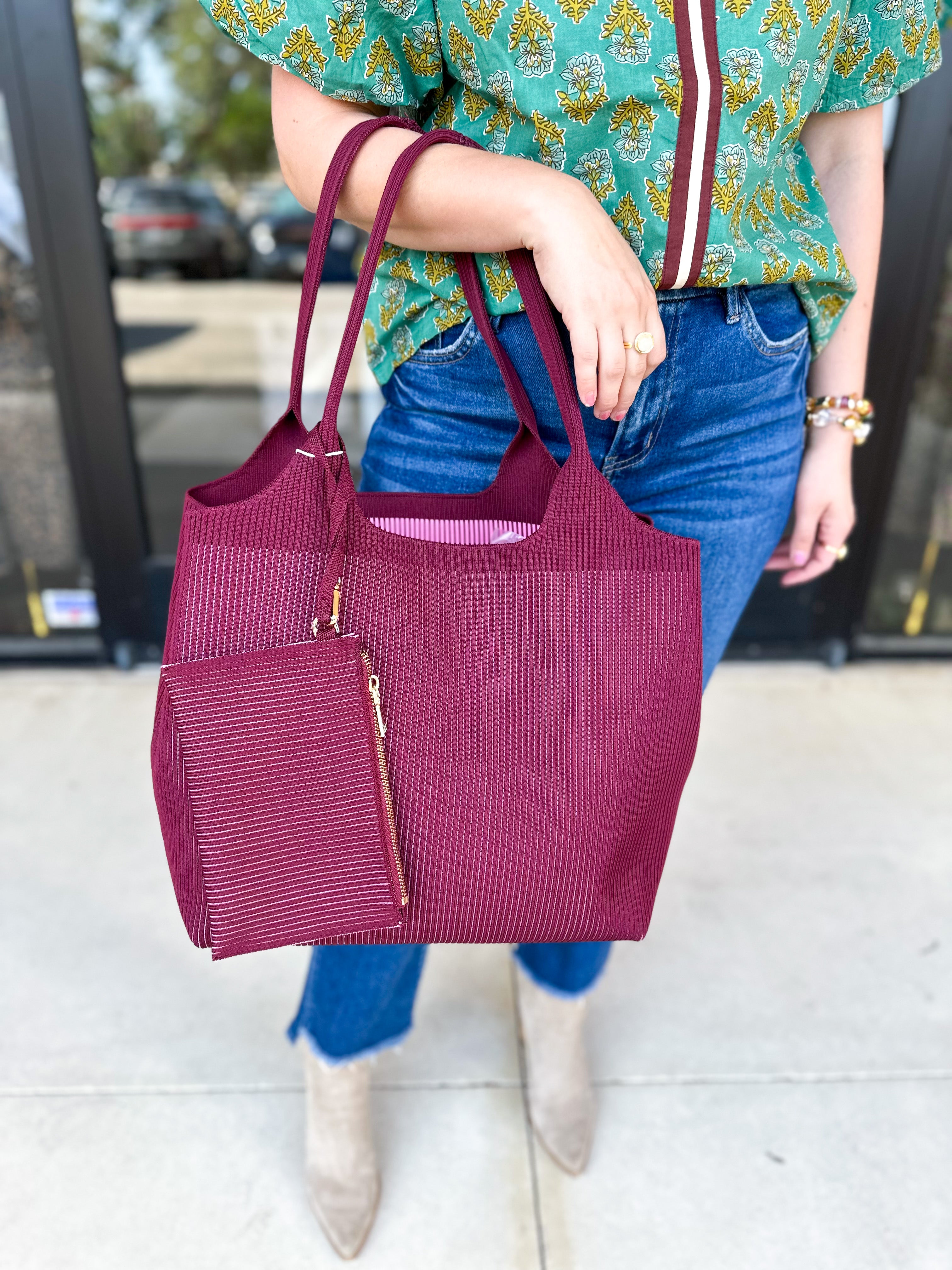The Robbie Tote - Wine-130 ACCESSORIES-SHIRALEAH-July & June Women's Fashion Boutique Located in San Antonio, Texas
