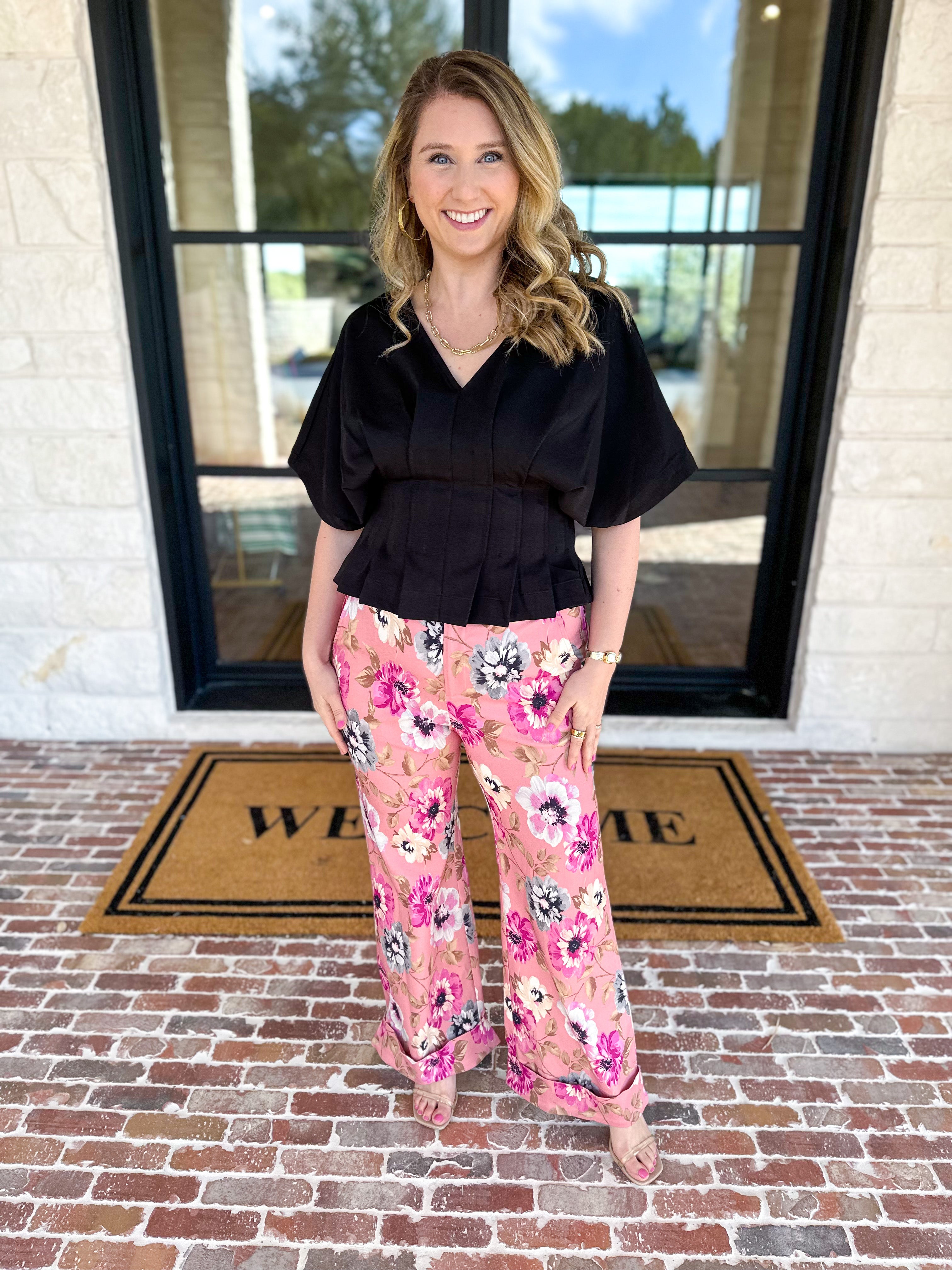 Floral Flare Pant-400 Pants-FATE-July & June Women's Fashion Boutique Located in San Antonio, Texas