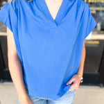 The Bridgete Blouse - Blue-200 Fashion Blouses-PINCH-July & June Women's Fashion Boutique Located in San Antonio, Texas