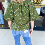 THML - Floral Suede Blouse-200 Fashion Blouses-THML-July & June Women's Fashion Boutique Located in San Antonio, Texas
