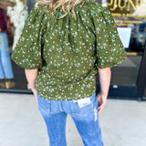 THML - Floral Suede Blouse-200 Fashion Blouses-THML-July & June Women's Fashion Boutique Located in San Antonio, Texas
