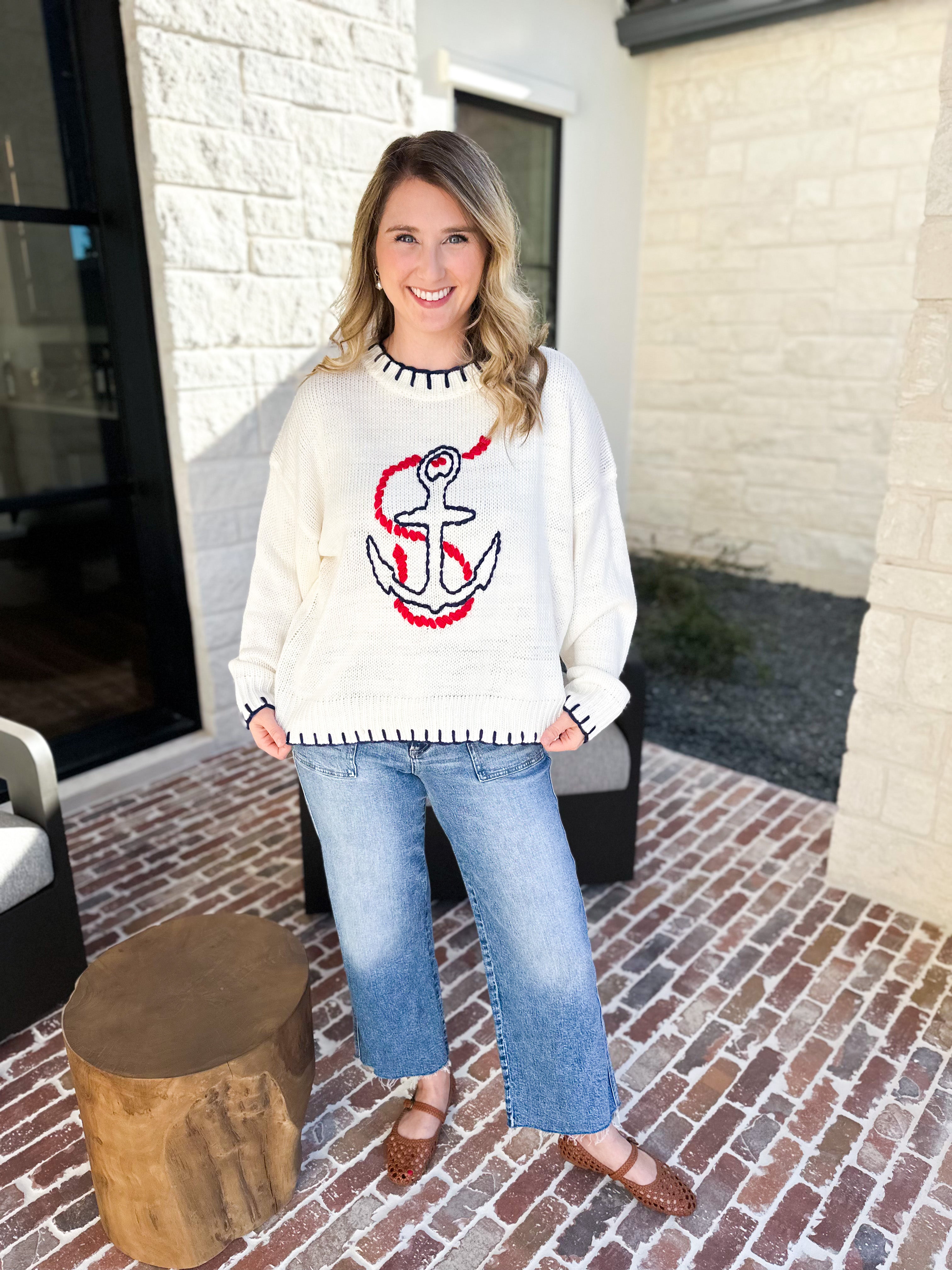 Let's Set Sail Sweater-230 Sweaters/Cardis-BAILEY ROSE-July & June Women's Fashion Boutique Located in San Antonio, Texas