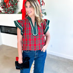 Classy Christmas Blouse-200 Fashion Blouses-ENTRO-July & June Women's Fashion Boutique Located in San Antonio, Texas