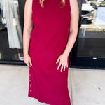 Casual Chic Midi Dress - Cherry-500 Midi-ENTRO-July & June Women's Fashion Boutique Located in San Antonio, Texas