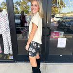 THML - Floral Shimmer Skirt-410 Shorts/Skirts-THML-July & June Women's Fashion Boutique Located in San Antonio, Texas