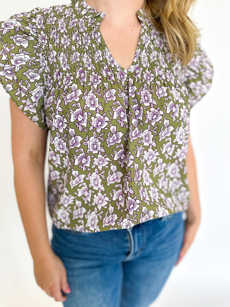 Fall Garden Blouse - THML-200 Fashion Blouses-THML-July & June Women's Fashion Boutique Located in San Antonio, Texas