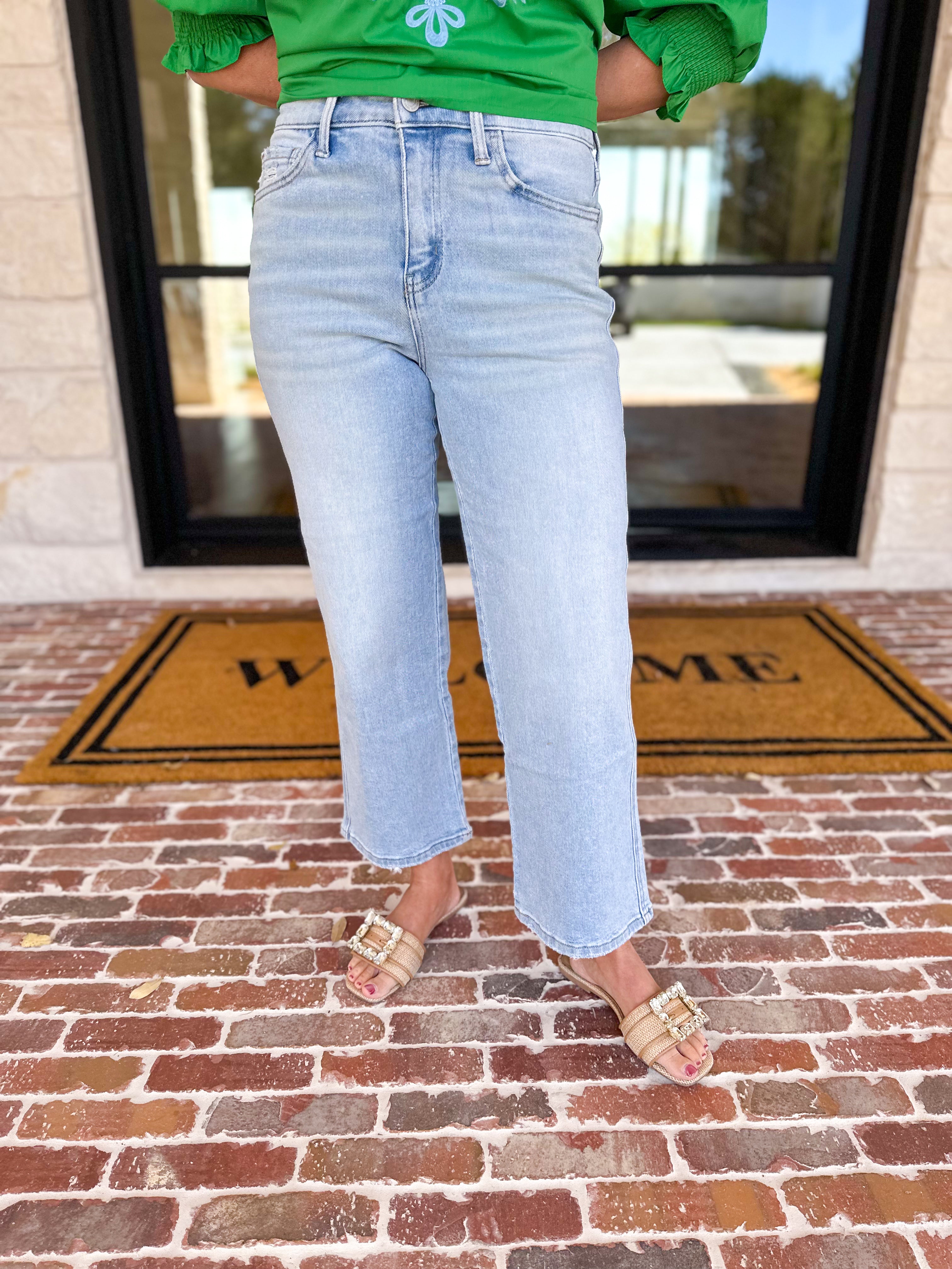 Vervet - High Rise Cropped Slim Wide Jeans-400 Pants-VEVERT BY FLYING MONKEY-July & June Women's Fashion Boutique Located in San Antonio, Texas