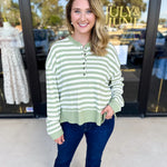 Casual Cool Henley Long Sleeve - Sage-210 Casual Blouses-POLOGRAM-July & June Women's Fashion Boutique Located in San Antonio, Texas