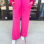 Soft Modal Lounge Pants - Fuchsia Pink-300 Athleisure/Lounge-SKIES ARE BLUE-July & June Women's Fashion Boutique Located in San Antonio, Texas