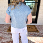 Soft Bloom Everyday Knit Top - Light Blue-230 Sweaters/Cardis-ENTRO-July & June Women's Fashion Boutique Located in San Antonio, Texas