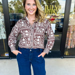 The Wrenlee Blouse - Chocolate Brown-200 Fashion Blouses-POLOGRAM-July & June Women's Fashion Boutique Located in San Antonio, Texas