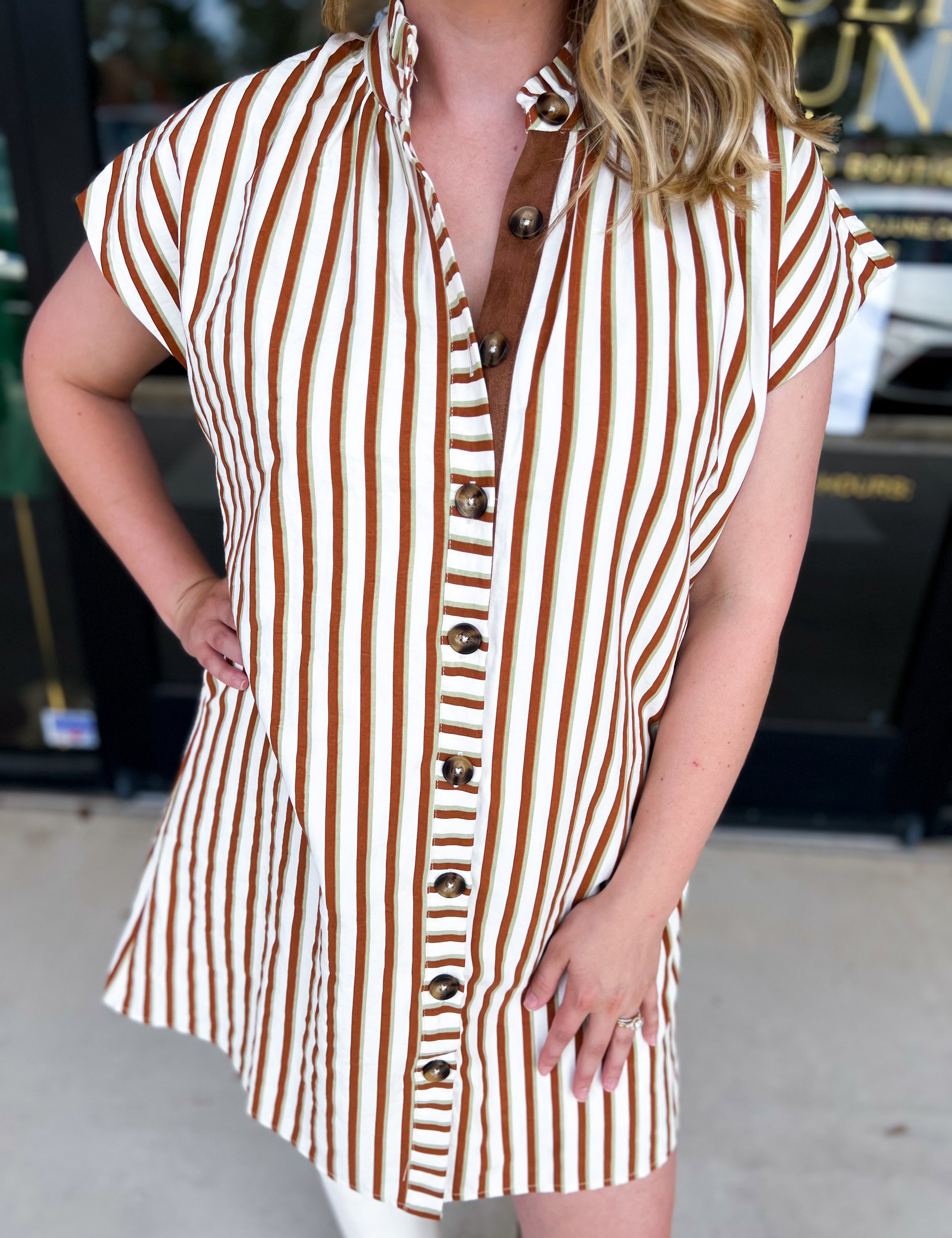 THML - Button Up Mini Dress-510 Mini-THML-July & June Women's Fashion Boutique Located in San Antonio, Texas
