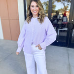 Current Air - Rhinestone Button Down Blouse - Light Pink-200 Fashion Blouses-CURRENT AIR CLOTHING-July & June Women's Fashion Boutique Located in San Antonio, Texas