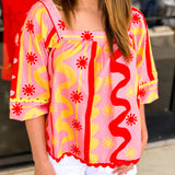 Vibrant Summers Blouse-200 Fashion Blouses-FATE-July & June Women's Fashion Boutique Located in San Antonio, Texas