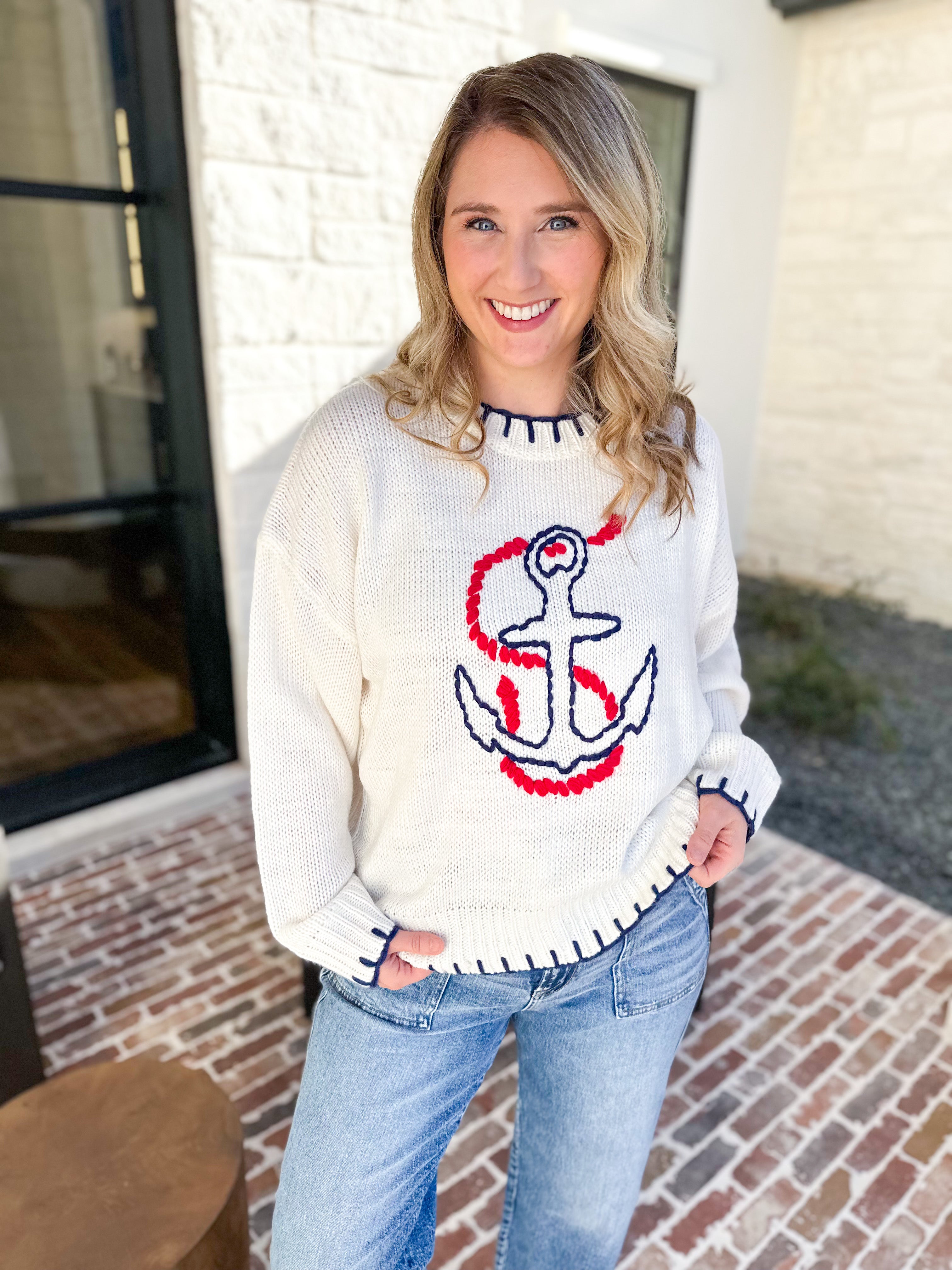 Let's Set Sail Sweater-230 Sweaters/Cardis-BAILEY ROSE-July & June Women's Fashion Boutique Located in San Antonio, Texas