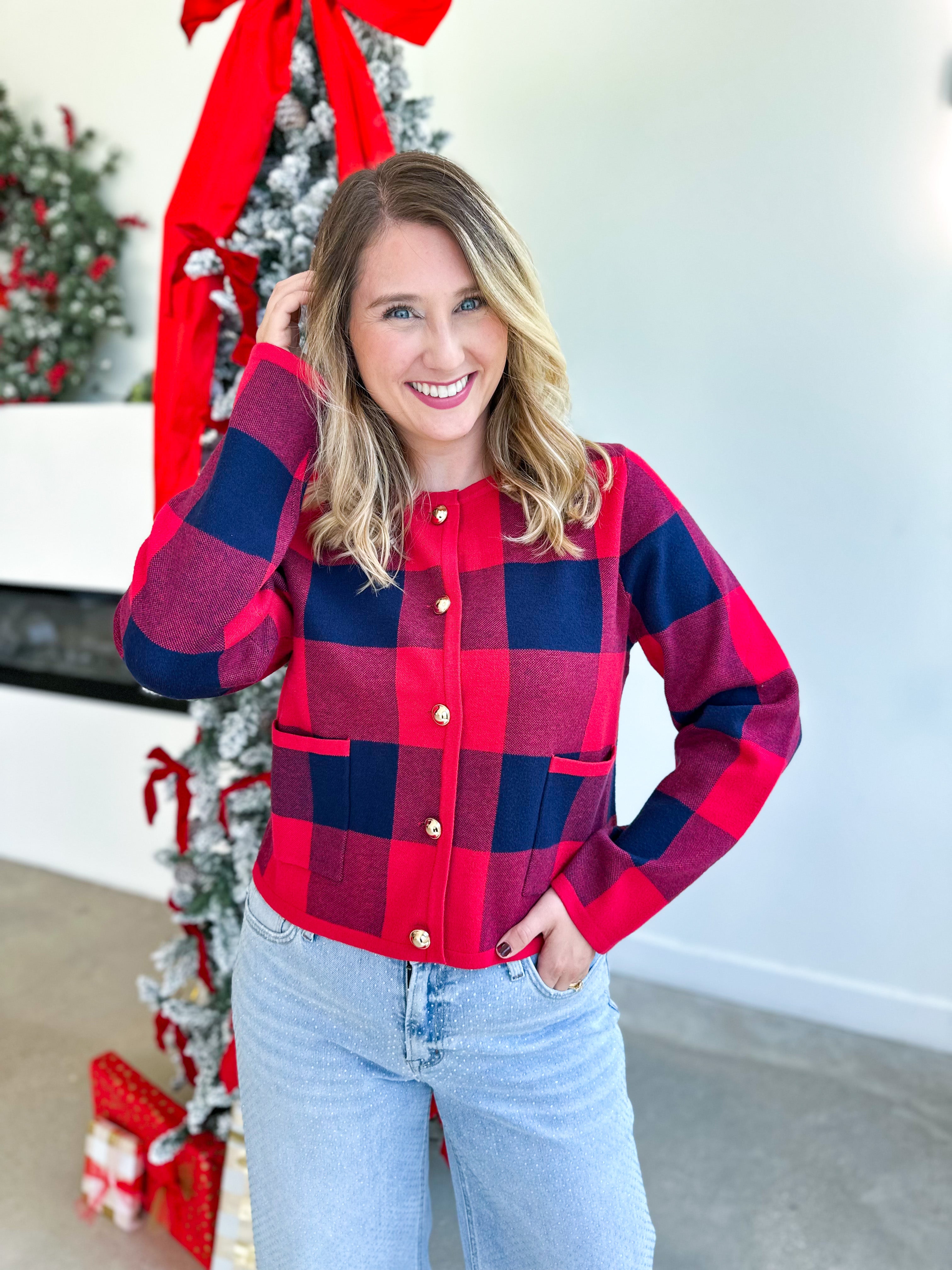 The Kat Cardigan - Red-230 Sweaters/Cardis-ENTRO-July & June Women's Fashion Boutique Located in San Antonio, Texas