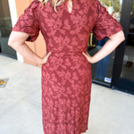 Fall Lace Midi Dress - Rose-500 Midi-POLOGRAM-July & June Women's Fashion Boutique Located in San Antonio, Texas