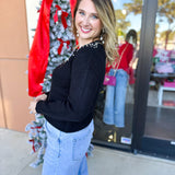 Current Air - Black Gem Cardigan-230 Sweaters/Cardis-CURRENT AIR CLOTHING-July & June Women's Fashion Boutique Located in San Antonio, Texas