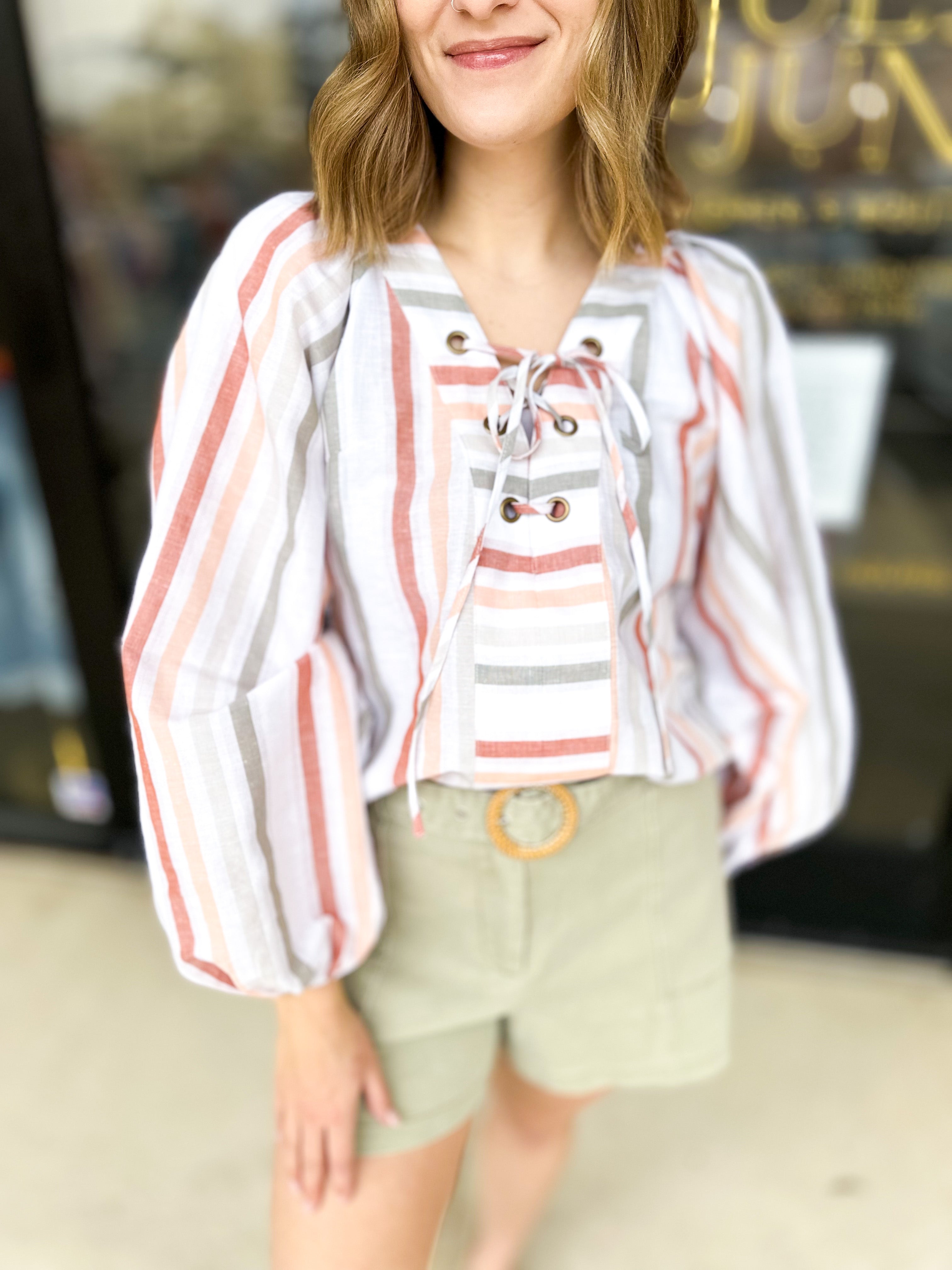 Dockside Blouse-200 Fashion Blouses-FATE-July & June Women's Fashion Boutique Located in San Antonio, Texas