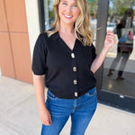 The Krissy Knit Top - Black-200 Fashion Blouses-SKIES ARE BLUE-July & June Women's Fashion Boutique Located in San Antonio, Texas