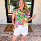 Take Me To The Tropics Blouse-200 Fashion Blouses-FATE-July & June Women's Fashion Boutique Located in San Antonio, Texas
