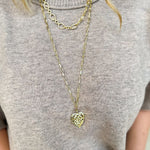 Natalie Wood - Believer Heart Necklace in Gold - RESTOCK-110 Jewelry & Hair-Natalie Wood-July & June Women's Fashion Boutique Located in San Antonio, Texas