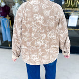 Tan Floral Jacket-600 Outerwear-FATE-July & June Women's Fashion Boutique Located in San Antonio, Texas