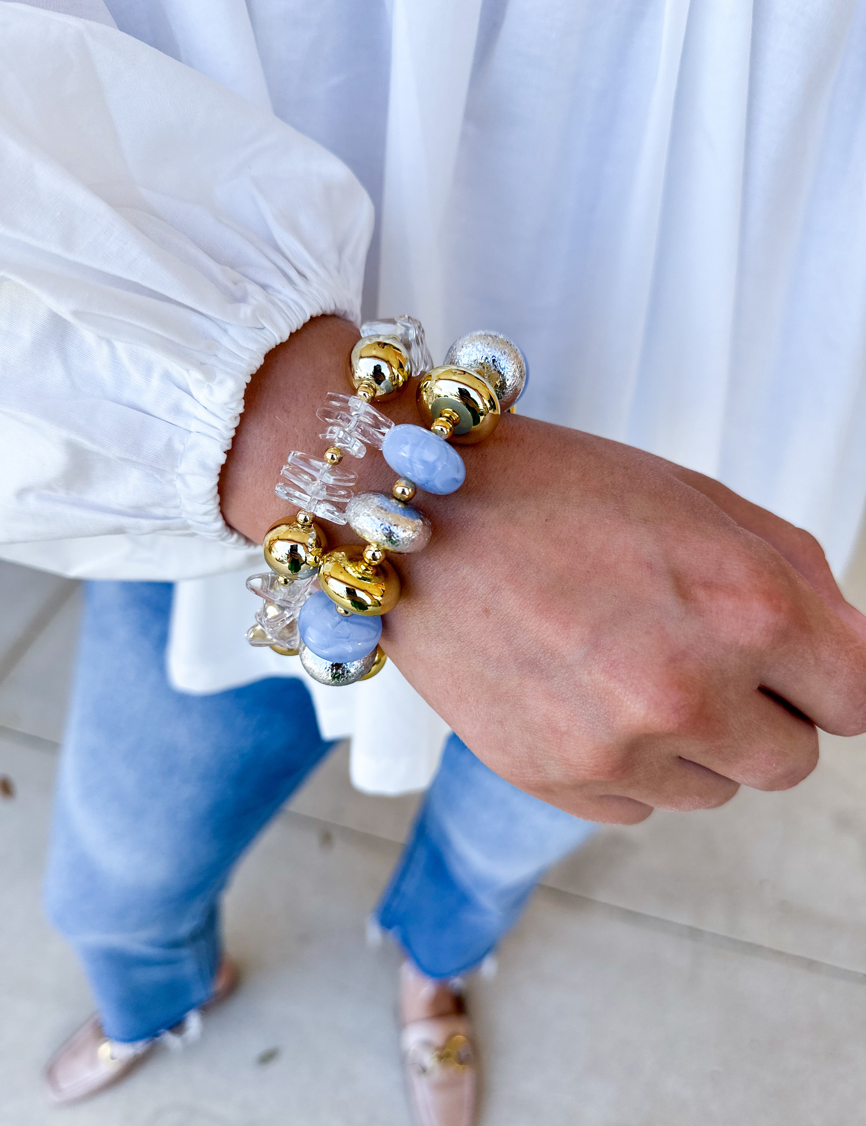 Treasure Jewels - Frosted Sky Bracelet-110 Jewelry & Hair-Treasure Jewels-July & June Women's Fashion Boutique Located in San Antonio, Texas