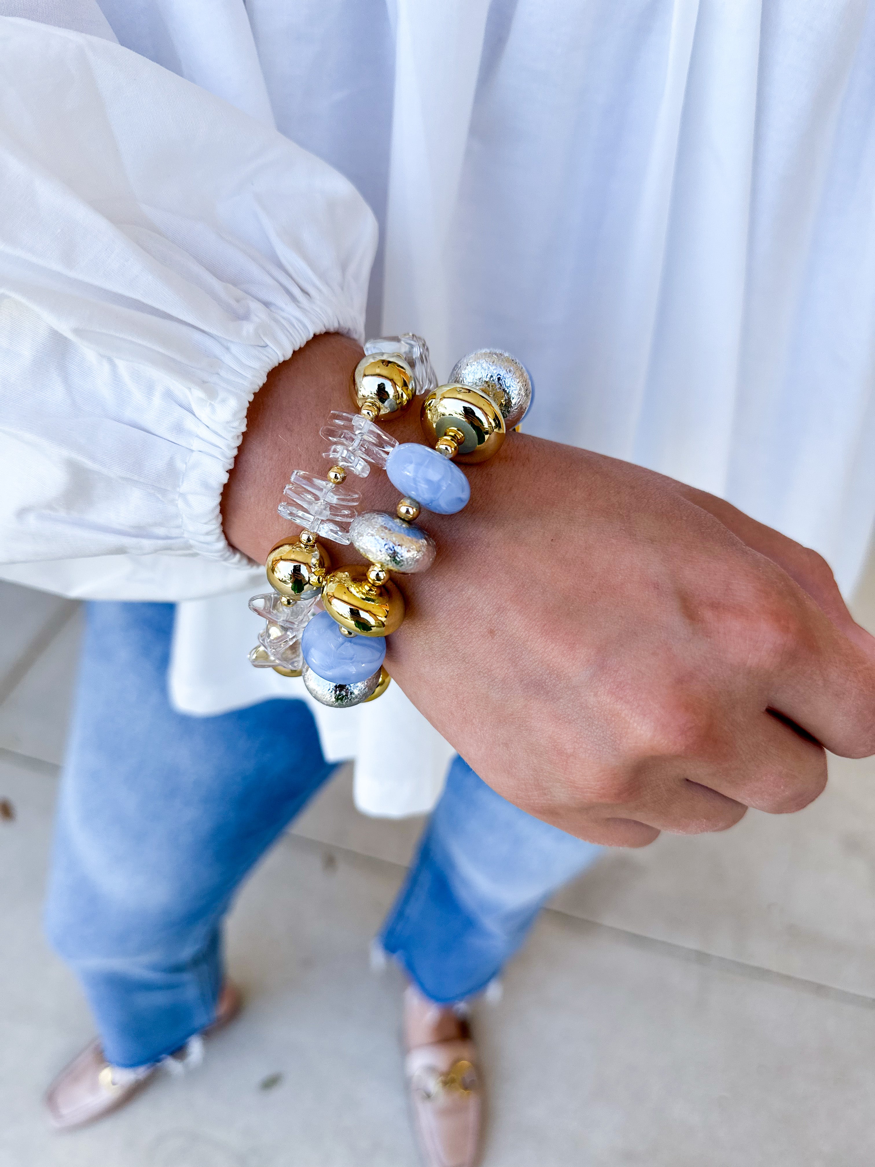 Treasure Jewels - Frosted Sky Bracelet-110 Jewelry & Hair-Treasure Jewels-July & June Women's Fashion Boutique Located in San Antonio, Texas