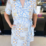 Patchwork Wrap Mini Dress-510 Mini-&MERCI-July & June Women's Fashion Boutique Located in San Antonio, Texas