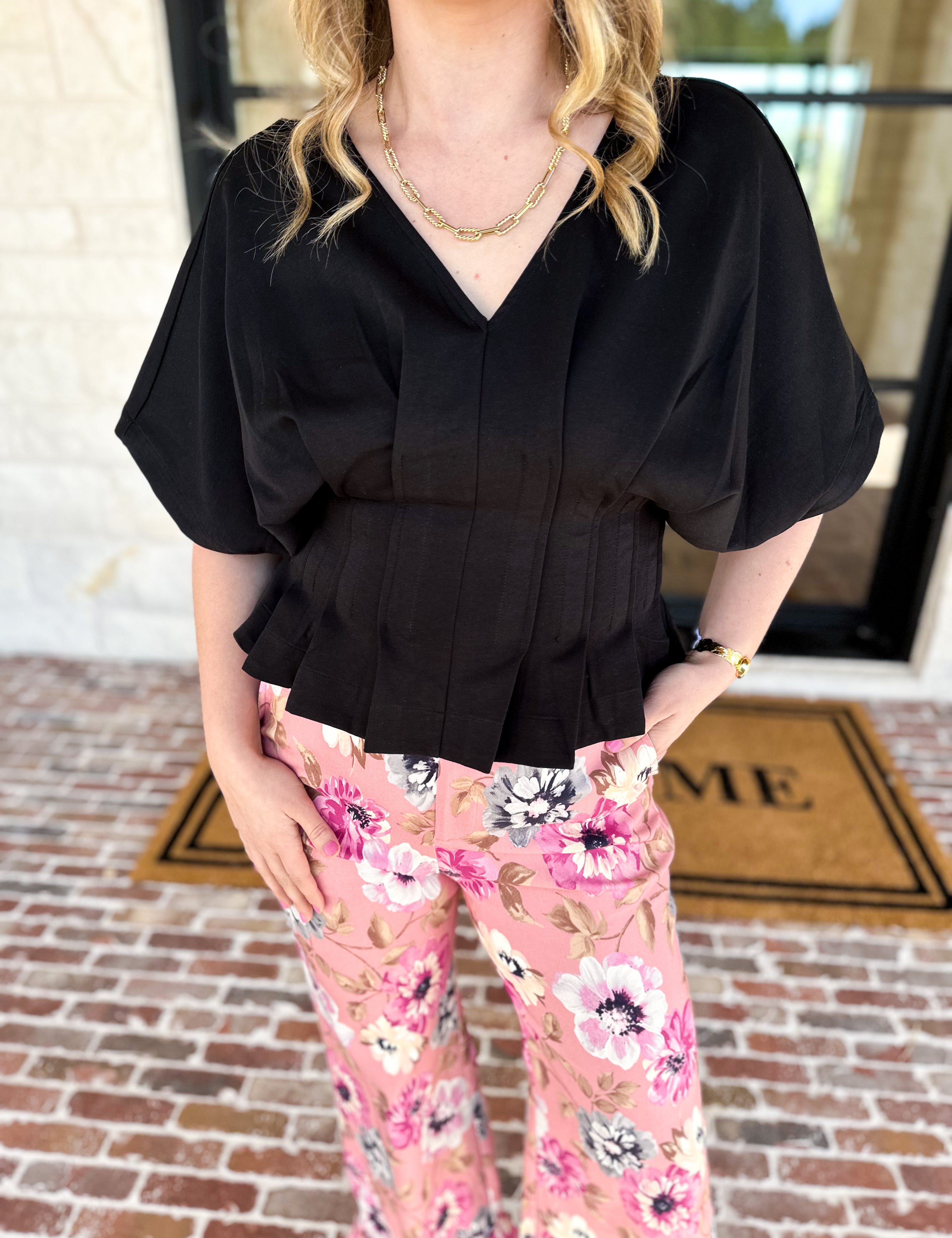 Elevated Chic Top - Black-200 Fashion Blouses-ENTRO-July & June Women's Fashion Boutique Located in San Antonio, Texas