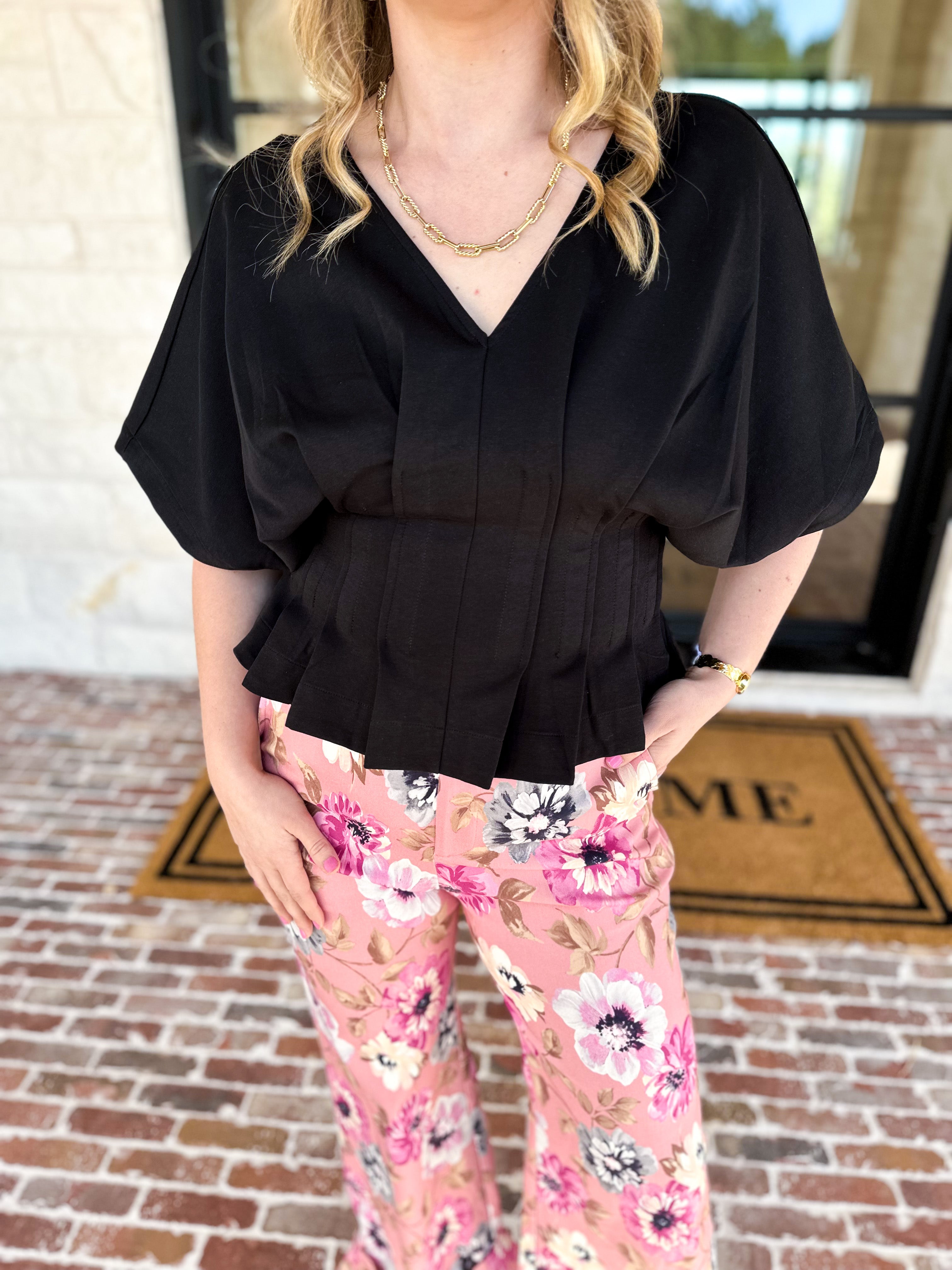 Elevated Chic Top - Black-200 Fashion Blouses-ENTRO-July & June Women's Fashion Boutique Located in San Antonio, Texas