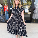 The Kailey Midi Dress - Black-500 Midi-ENTRO-July & June Women's Fashion Boutique Located in San Antonio, Texas