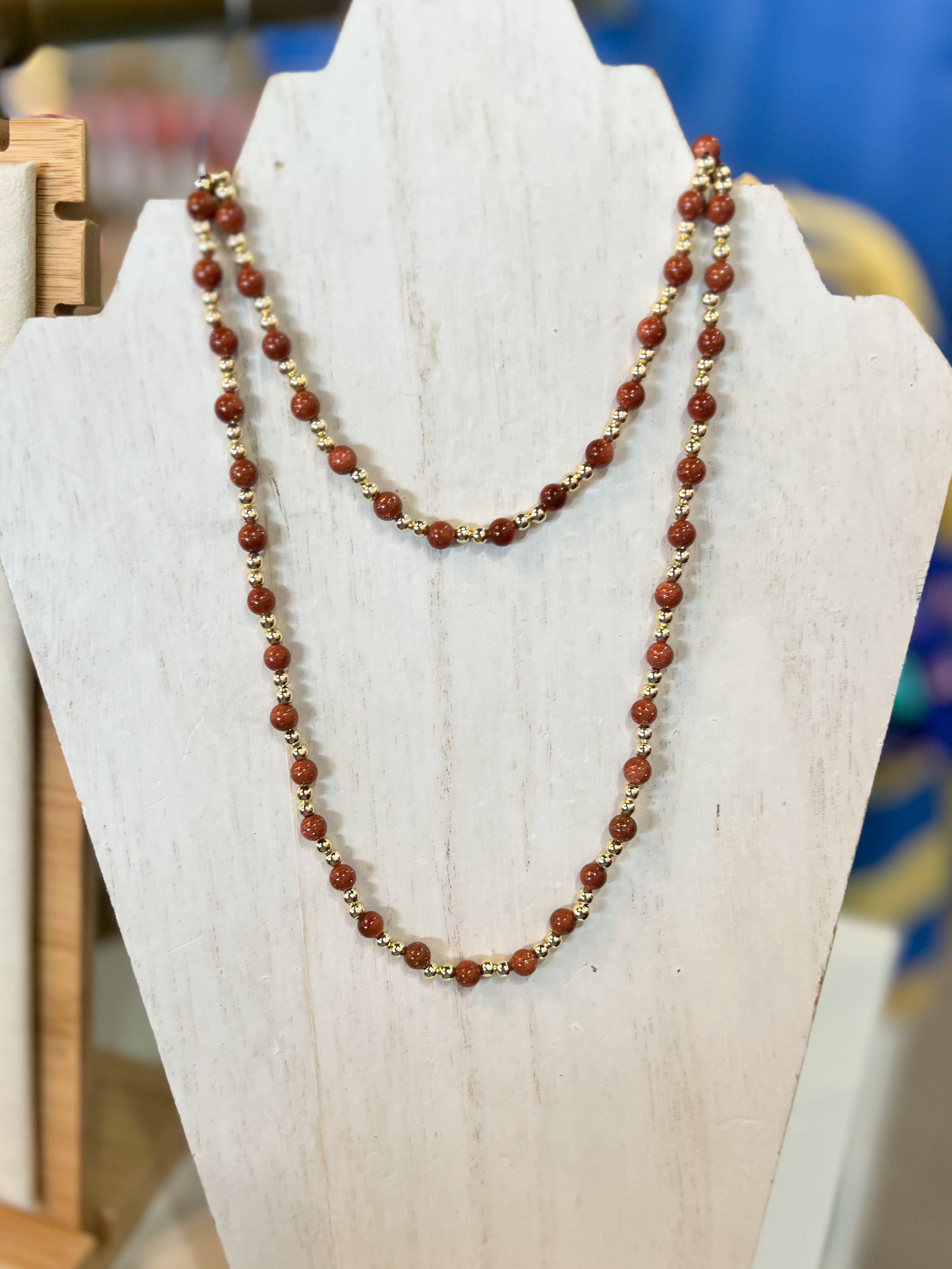Natalie Wood - Adorned Beaded Necklace - Sandstone-110 Jewelry & Hair-Natalie Wood-July & June Women's Fashion Boutique Located in San Antonio, Texas